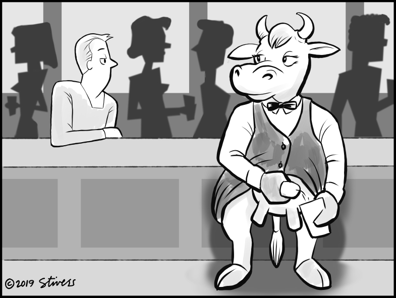 Cow bartender